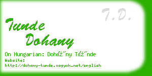 tunde dohany business card